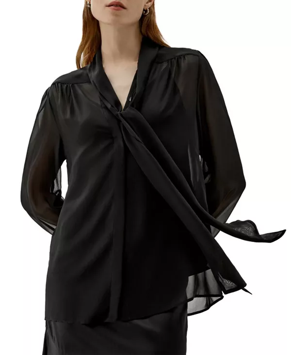 Шелковая блузка с бантом цвета жасмина Lilysilk, черный
Шелковая блузка с бантом цвета жасмина Lilysilk, черный