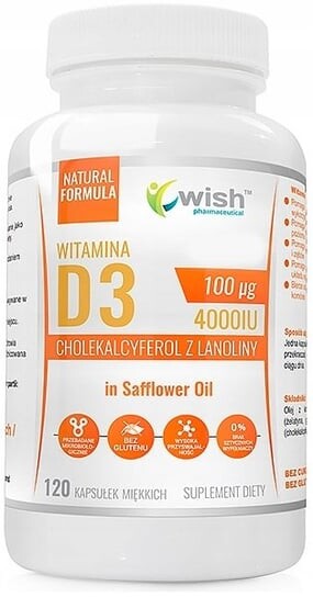 Wish, Витамин D3 4000 в масле, Иммунитет, 120 капсул. Wish Pharmaceutical
Wish, Витамин D3 4000 в масле, Иммунитет, 120 капсул. Wish Pharmaceutical