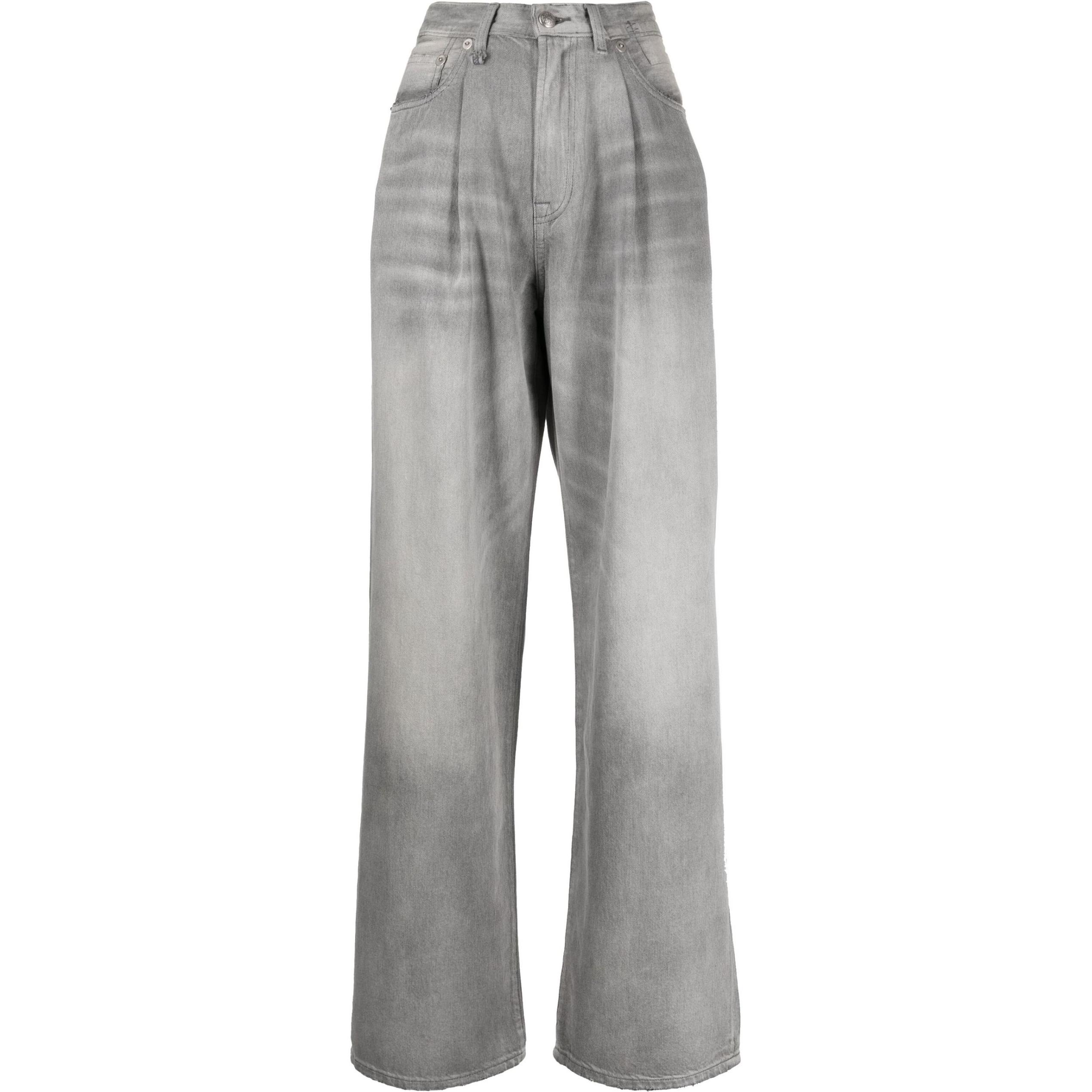 Джинсы с эффектом потертости завышенной талией R13, серые
Джинсы с эффектом потертости завышенной талией R13, серые