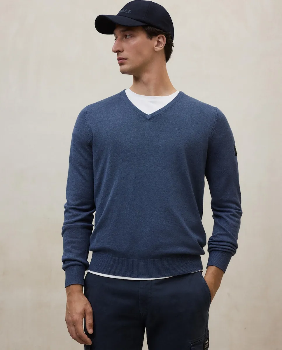 Мужской джемпер с тонкой вязкой и воротником-стойкой Ecoalf, синий
Мужской джемпер с тонкой вязкой и воротником-стойкой Ecoalf, синий