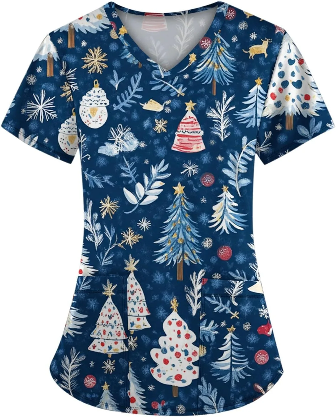 Верхняя часть медицинского халата для женщин с коротким рукавом и V-образным вырезом, принт Christmas FlekmanArt
Верхняя часть медицинского халата для женщин с коротким рукавом и V-образным вырезом, принт Christmas FlekmanArt
