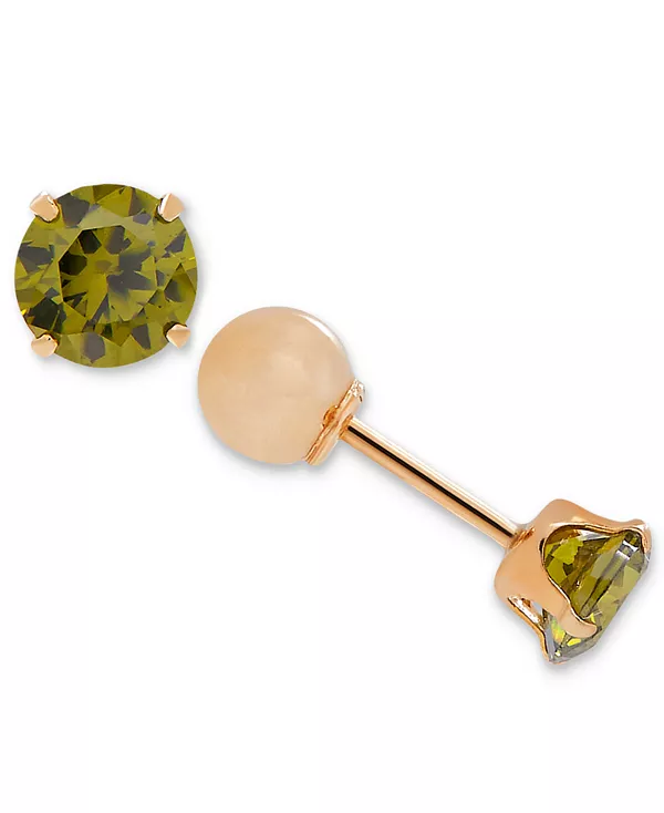 Детские двусторонние серьги с кубическим цирконием из 14-каратного золота Macy'S, august
Детские двусторонние серьги с кубическим цирконием из 14-каратного золота Macy'S, august