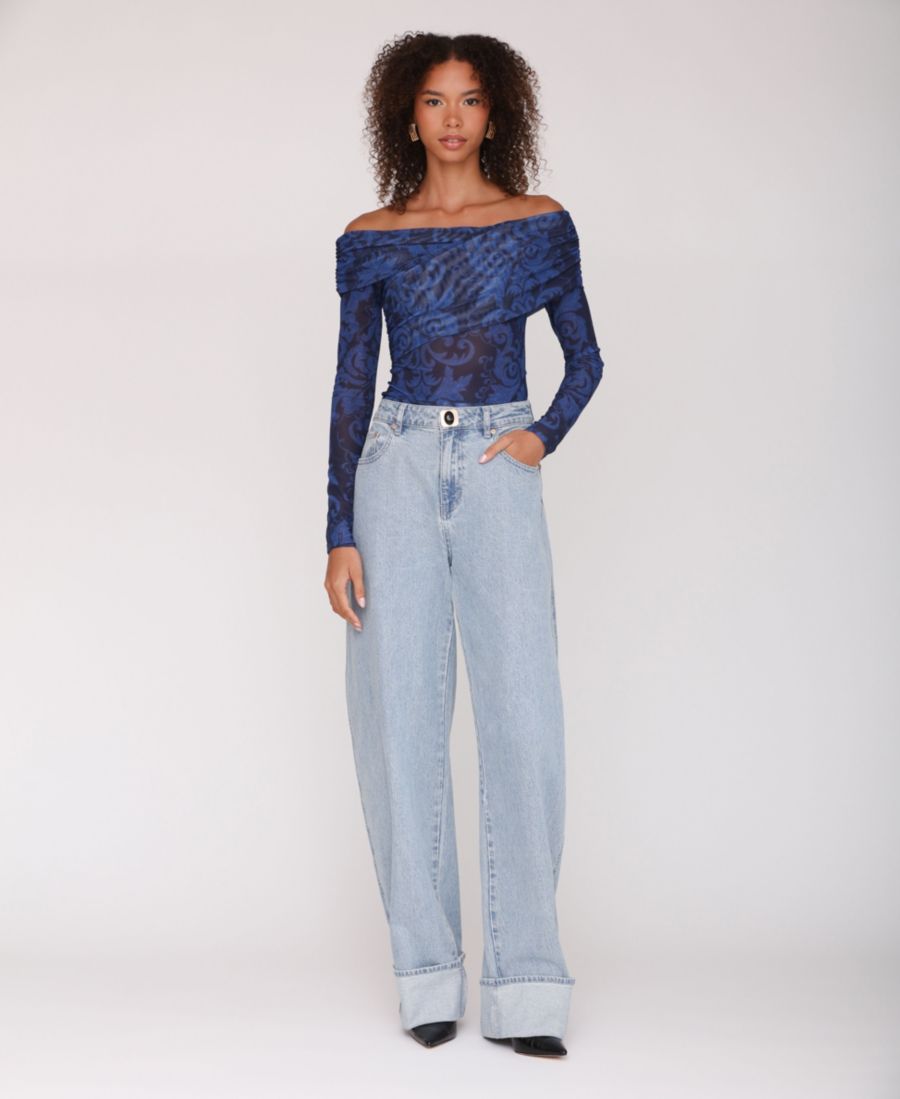 Женский боди с открытыми плечами Avec Les Filles, Navy/cobalt Venetian Paisley
Женский боди с открытыми плечами Avec Les Filles, Navy/cobalt Venetian Paisley