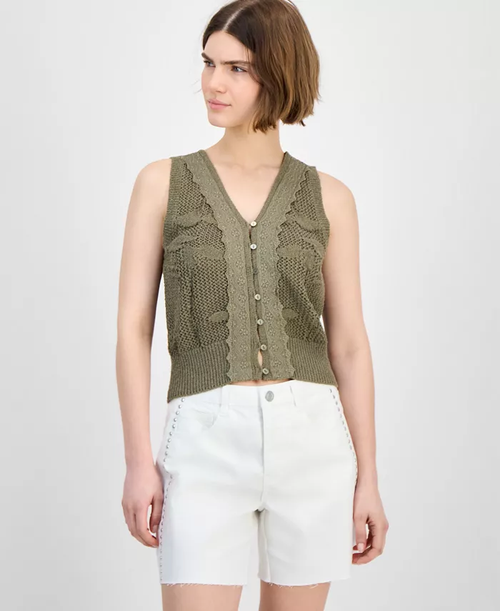 Женский кардиган на пуговицах с кружевной отделкой And Now This, зеленый
Женский кардиган на пуговицах с кружевной отделкой And Now This, зеленый