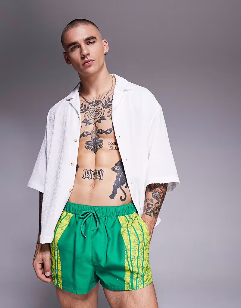 Шорты для плавания ASOS DESIGN суперкороткой длины с анималистичным принтом зеленого цвета
Шорты для плавания ASOS DESIGN суперкороткой длины с анималистичным принтом зеленого цвета