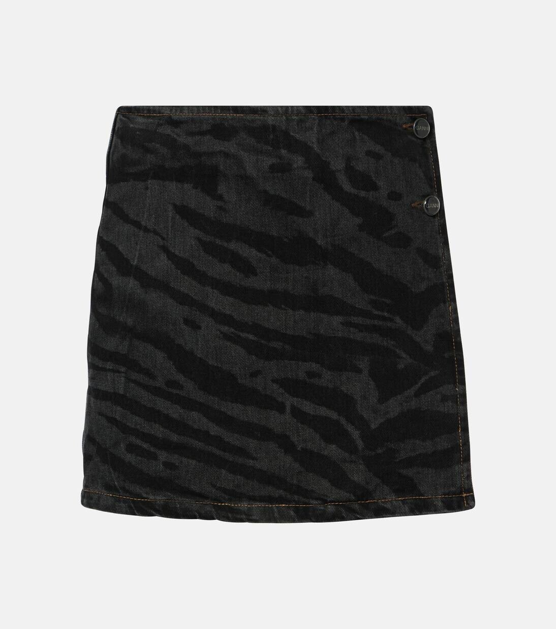 Юбка-бандаж из денима с высокой посадкой Ganni, черный
Юбка-бандаж из денима с высокой посадкой Ganni, черный