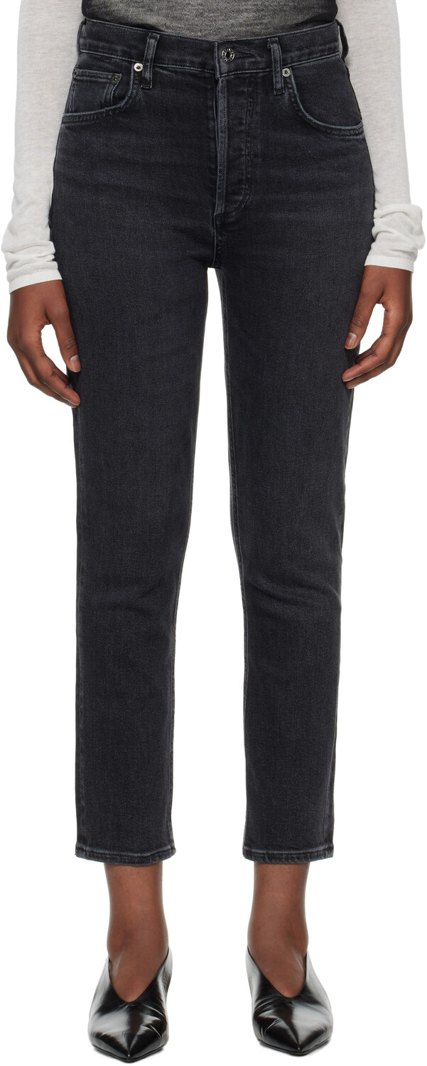 Черные прямые укороченные джинсы Riley с высокой талией AGOLDE
Черные прямые укороченные джинсы Riley с высокой талией AGOLDE