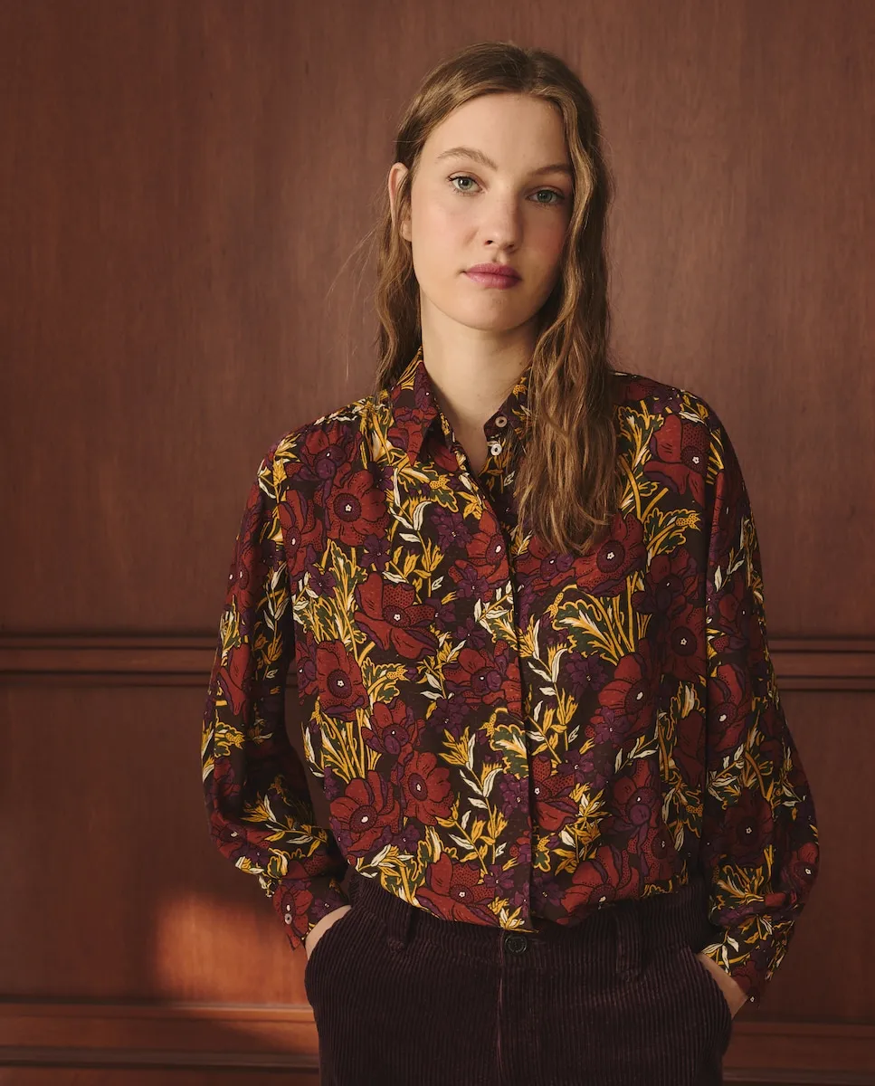 Женская рубашка с длинным рукавом, с крупным цветочным принтом Lloyd's, коричневый
Женская рубашка с длинным рукавом, с крупным цветочным принтом Lloyd's, коричневый