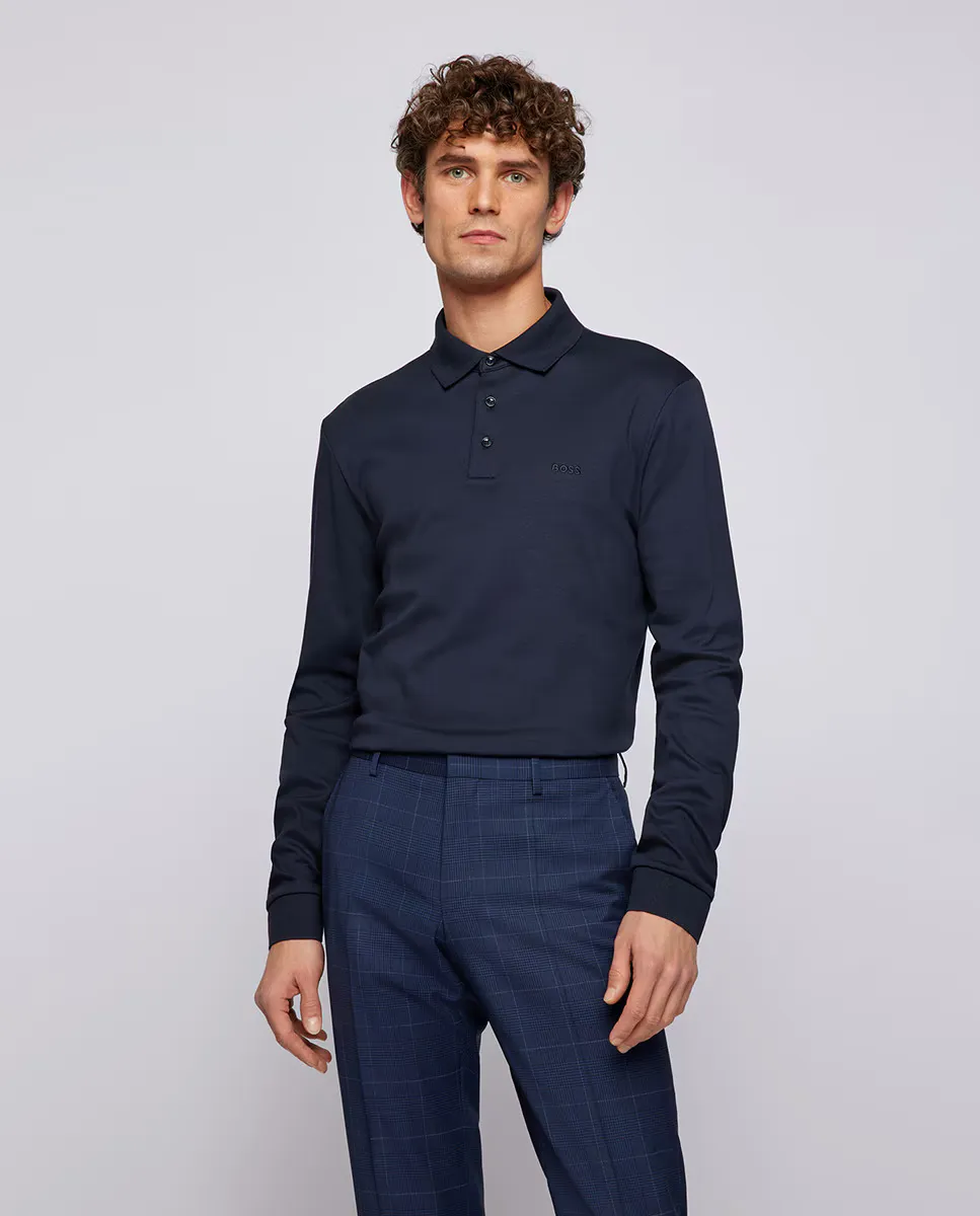 Мужская рубашка-поло из органического хлопка с вышитым логотипом Boss, темно-синий
Мужская рубашка-поло из органического хлопка с вышитым логотипом Boss, темно-синий