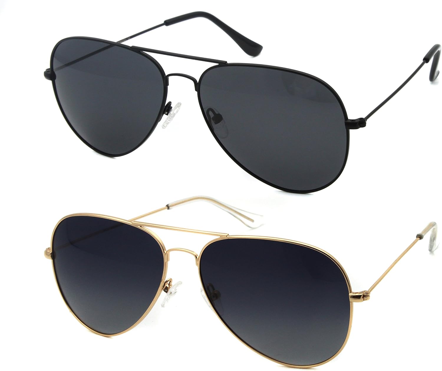 Большие солнцезащитные очки-авиаторы для женщин и мужчин, с защитой от УФ-излучения, с двойной перемычкой Global Glasses, Black Frame / Gray Lens + Gold Frame / Gradient Grey Lens
Большие солнцезащитные очки-авиаторы для женщин и мужчин, с защитой от УФ-излучения, с двойной перемычкой Global Glasses, Black Frame / Gray Lens + Gold Frame / Gradient Grey Lens