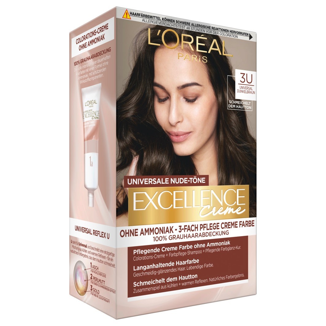 Краска для волос excellence creme universale nude-töne Loreal Paris, nr. 3u - dunkelbraun, количество 1 шт.
Краска для волос excellence creme universale nude-töne Loreal Paris, nr. 3u - dunkelbraun, количество 1 шт.