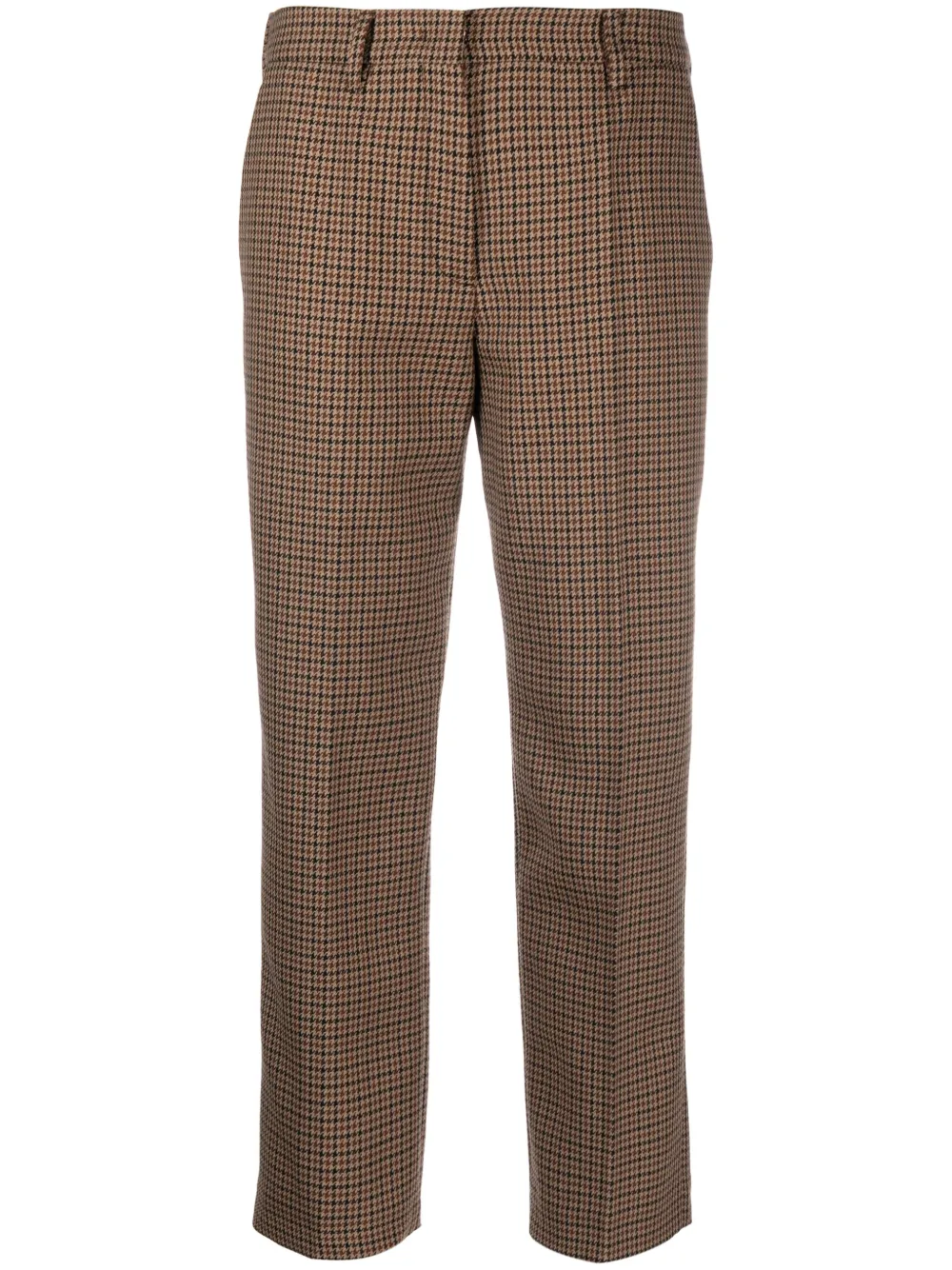 Шерстяные брюки в ломаную клетку Prada, коричневый
Шерстяные брюки в ломаную клетку Prada, коричневый