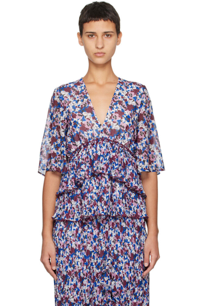 Разноцветная плиссированная блузка GANNI
Разноцветная плиссированная блузка GANNI