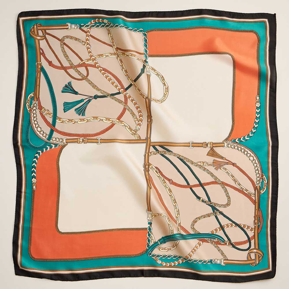 Квадратный шелковистый атласный шарф с принтом в виде цепочек и веревок Truedames, бежевый
Квадратный шелковистый атласный шарф с принтом в виде цепочек и веревок Truedames, бежевый