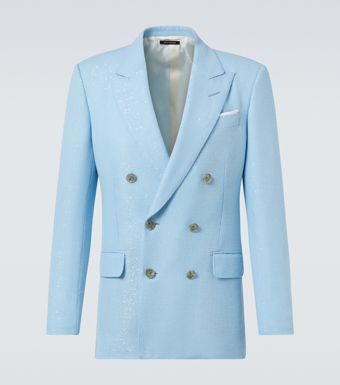 Блейзер из смесовой шерсти с блестками Tom Ford, светло-синий
Блейзер из смесовой шерсти с блестками Tom Ford, светло-синий