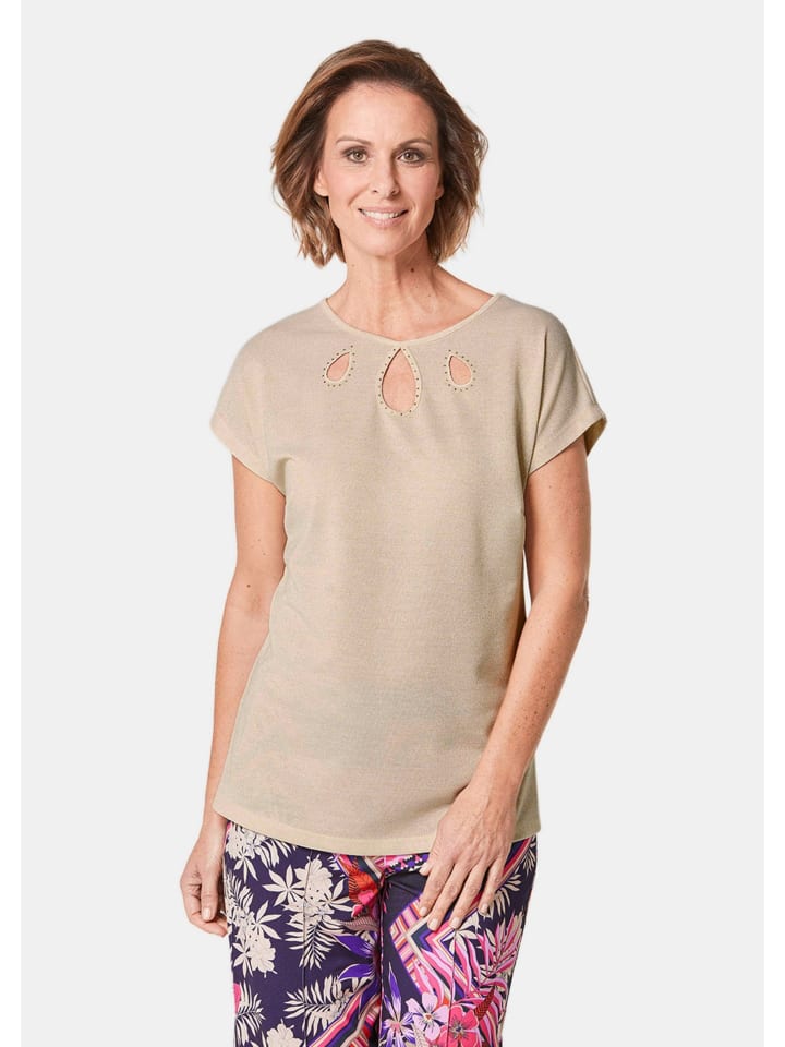 Элегантная рубашка с тонкими, мерцающими нитями песочного цвета GOLDNER
Элегантная рубашка с тонкими, мерцающими нитями песочного цвета GOLDNER