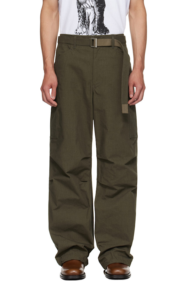 Рипстоп штаны карго Sacai, хаки
Рипстоп штаны карго Sacai, хаки