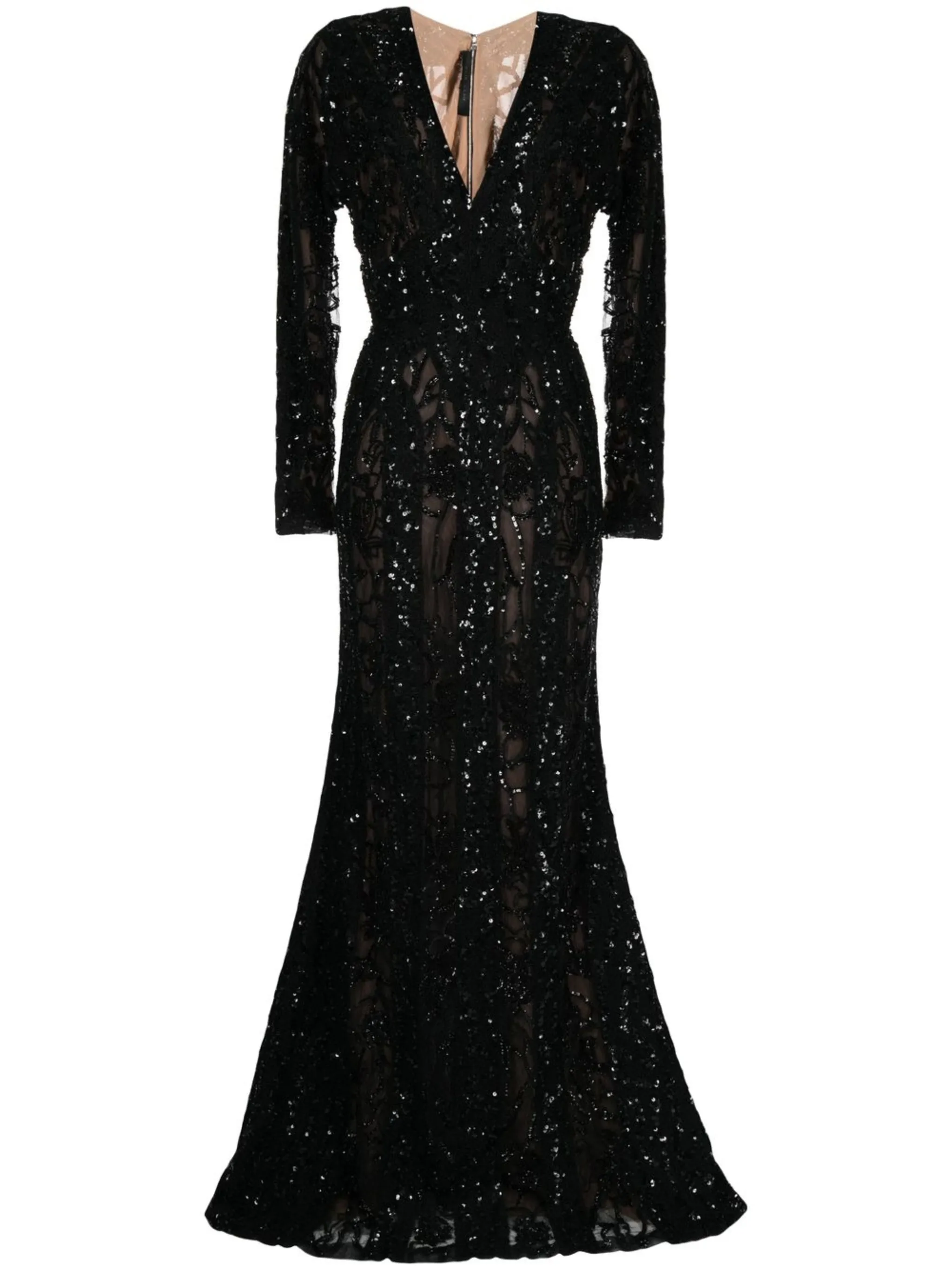 Платье с длинными рукавами и пайетками Elie Saab, черный
Платье с длинными рукавами и пайетками Elie Saab, черный