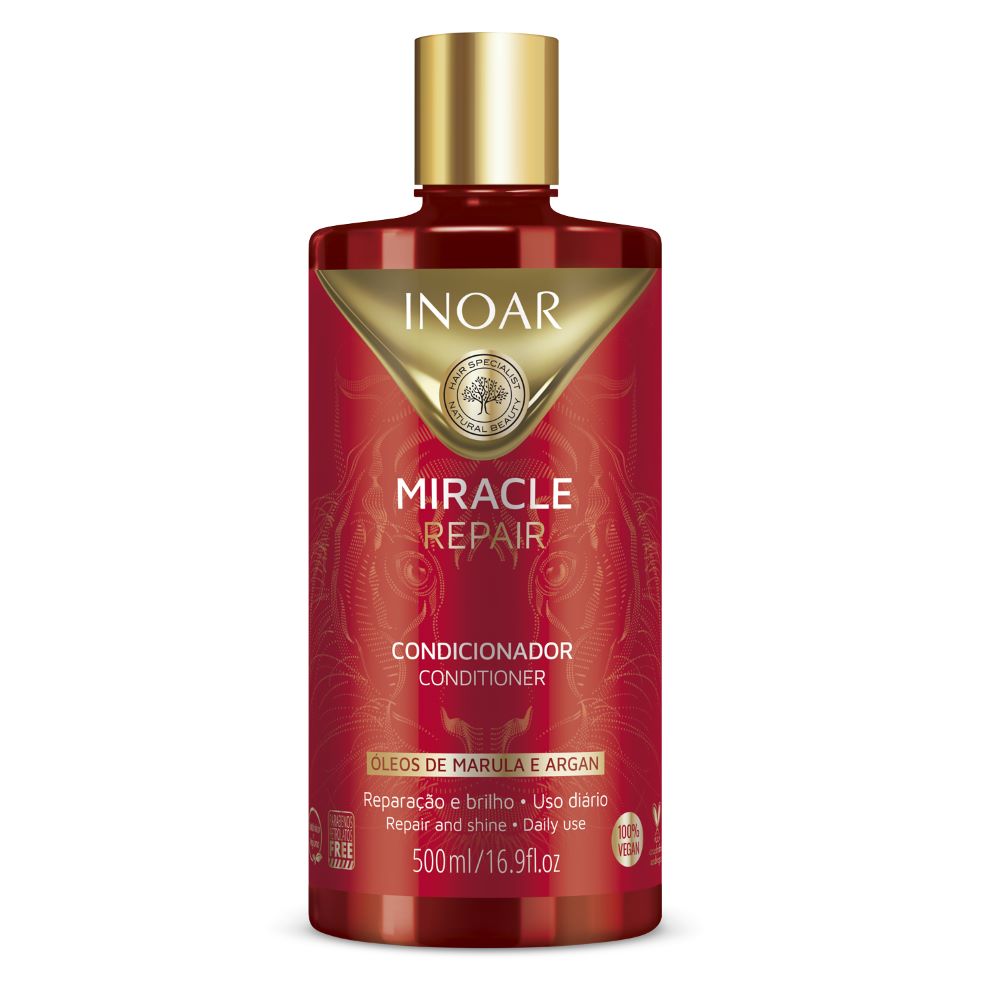 Восстанавливающий, придающий блеск кондиционер для волос miracle repair conditioner Inoar, 500 мл
Восстанавливающий, придающий блеск кондиционер для волос miracle repair conditioner Inoar, 500 мл