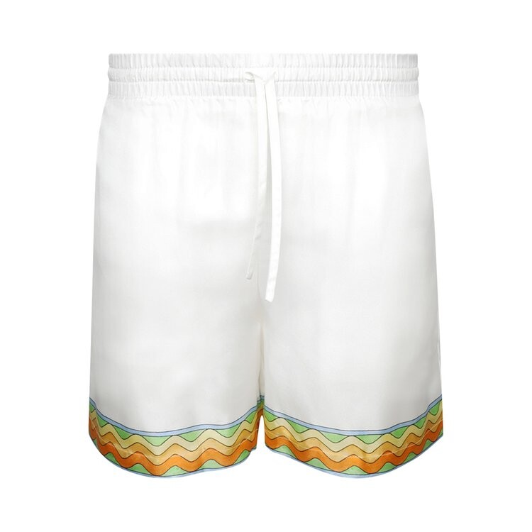 Шорты Casablanca Afro Cubism Tennis Club Silk Shorts, белый 
Шорты Casablanca Afro Cubism Tennis Club Silk Shorts, белый