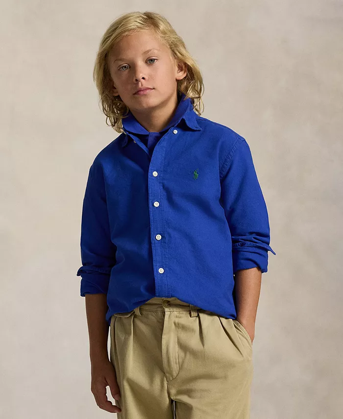 Большая оксфордская рубашка для мальчиков из крашеного хлопка Polo Ralph Lauren, синий
Большая оксфордская рубашка для мальчиков из крашеного хлопка Polo Ralph Lauren, синий