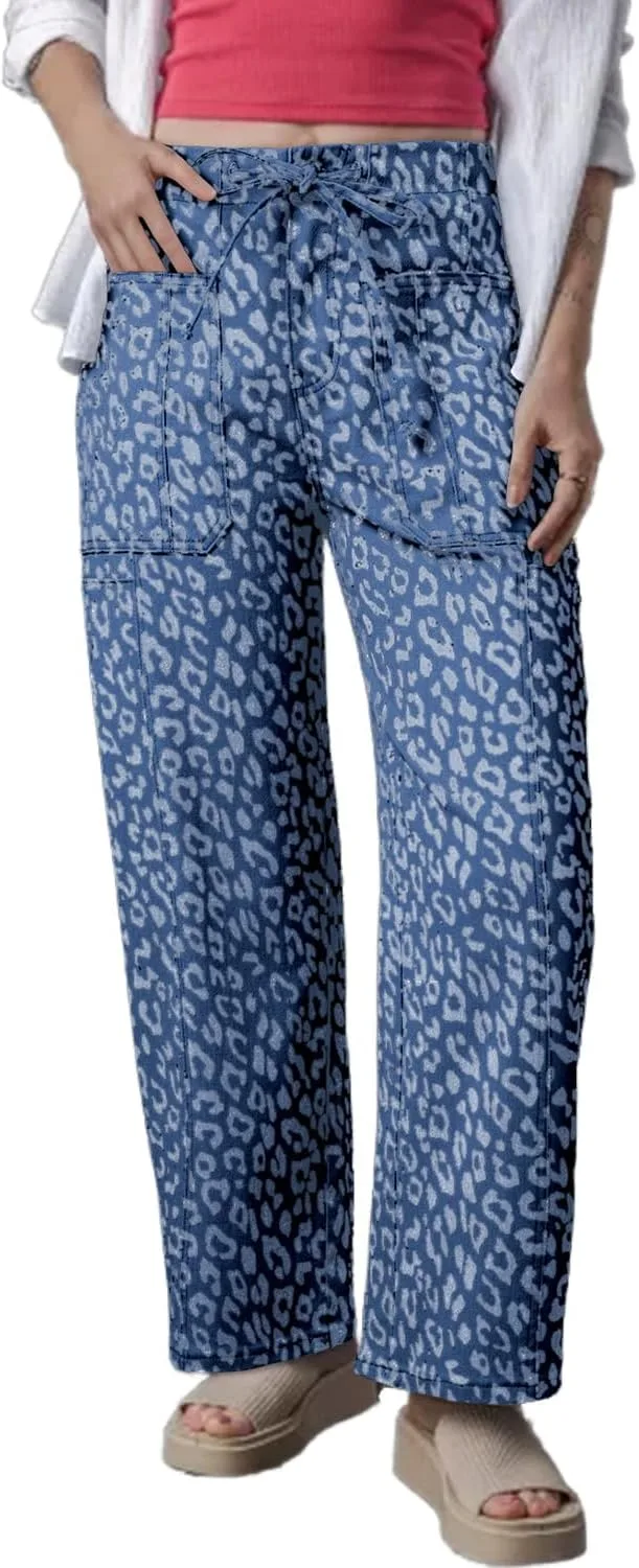 Женские джинсы Apvirdy с леопардовым принтом, широкие, на шнурке
Женские джинсы Apvirdy с леопардовым принтом, широкие, на шнурке