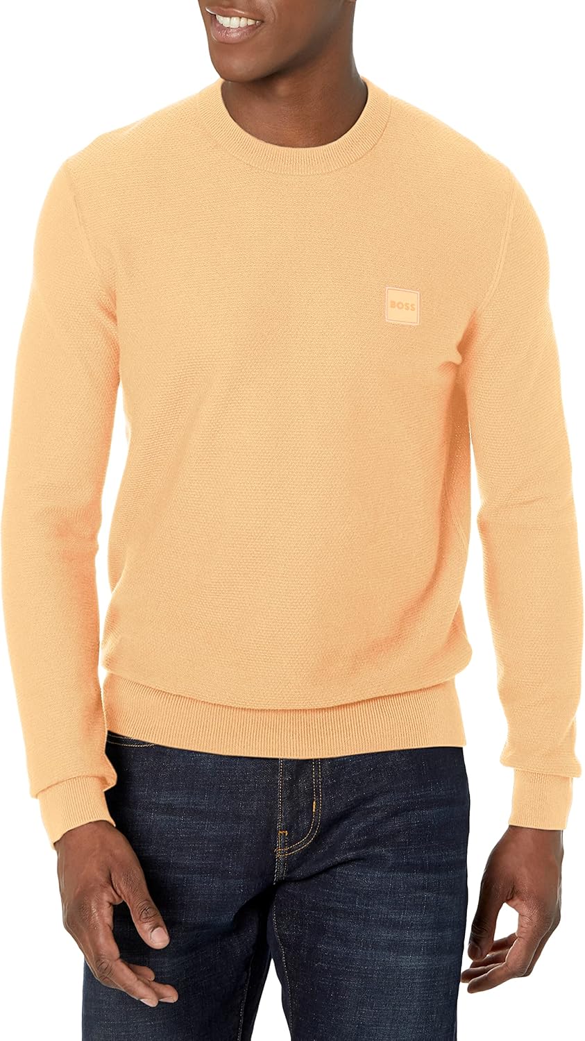 BOSS мужской свитер из хлопковой смеси с логотипом, Creamy Peach
BOSS мужской свитер из хлопковой смеси с логотипом, Creamy Peach