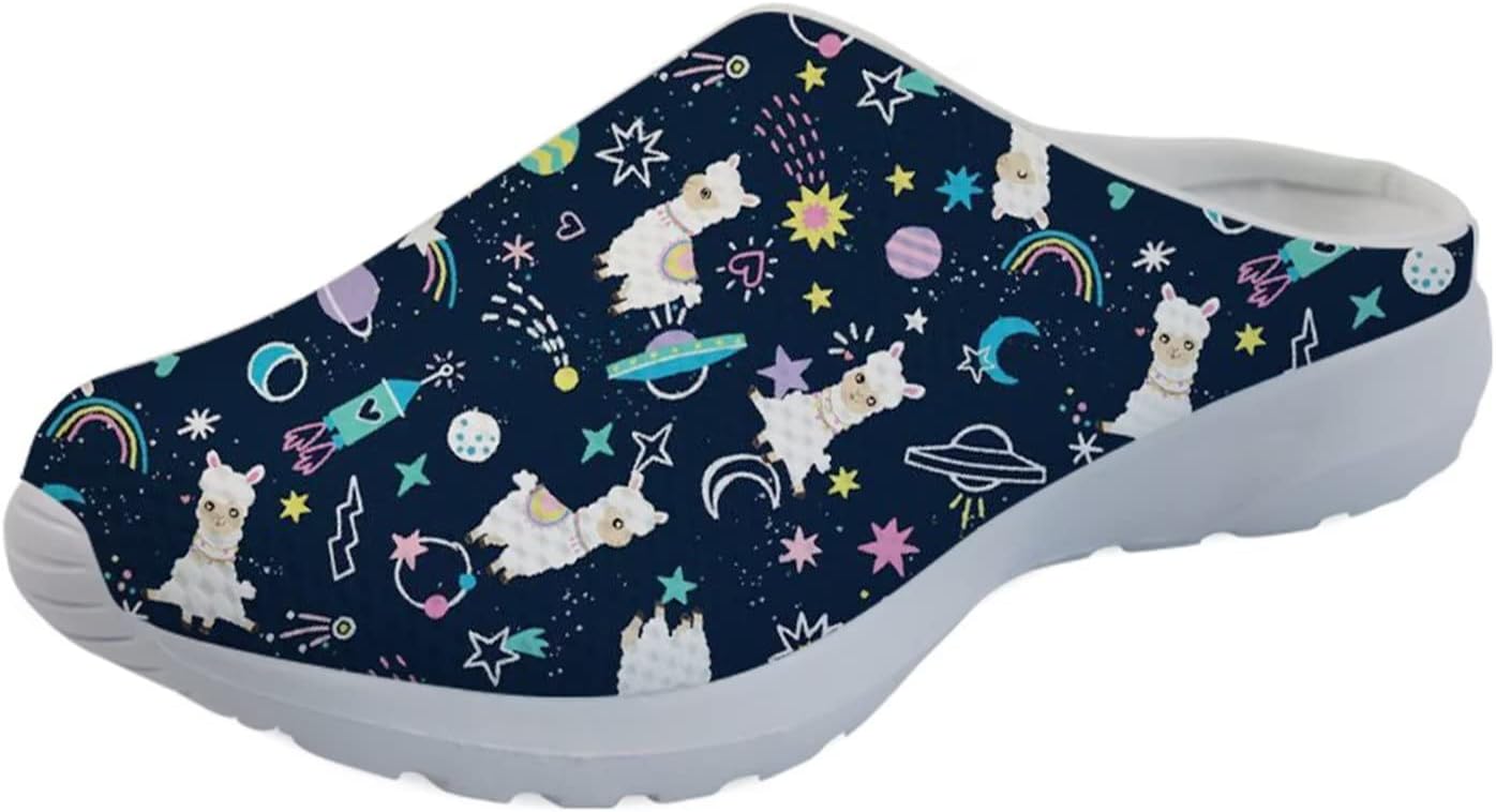 Женские сабо-клоги Forchrinse Blue Palm Tree с сеткой, легкие для ходьбы, с мягкой поддержкой свода стопы, для работы, ухода за больными, Alpaca Llama Galaxy
Женские сабо-клоги Forchrinse Blue Palm Tree с сеткой, легкие для ходьбы, с мягкой поддержкой свода стопы, для работы, ухода за больными, Alpaca Llama Galaxy