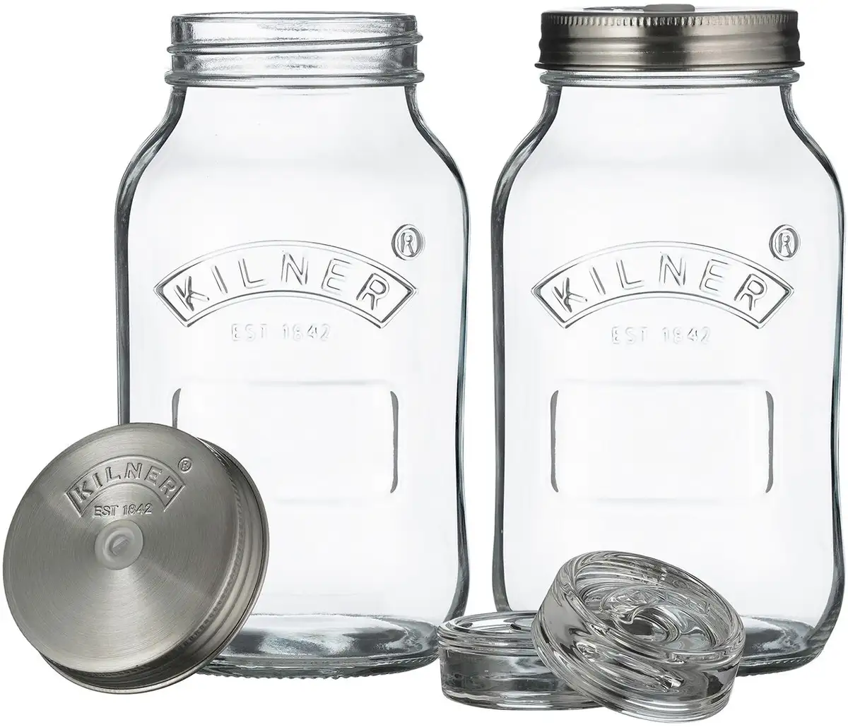 Система хранения KILNER, (комплект, 2 шт.), (набор для брожения), для консервирования овощей по 1 л 10х18х10 см, цвет transparent
Система хранения KILNER, (комплект, 2 шт.), (набор для брожения), для консервирования овощей по 1 л 10х18х10 см, цвет transparent
