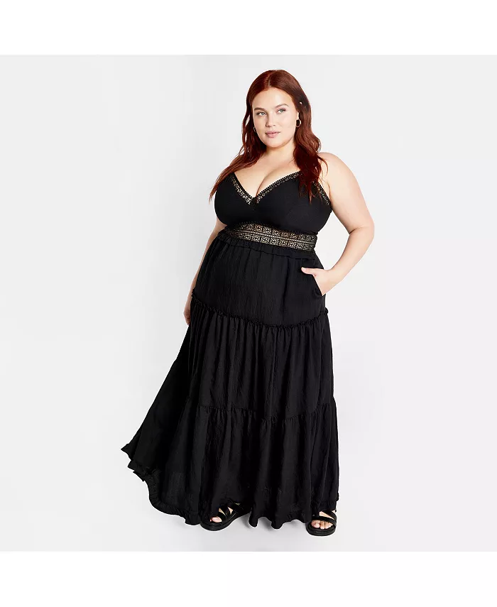 Платье макси Aura больших размеров CITY CHIC, черный
Платье макси Aura больших размеров CITY CHIC, черный