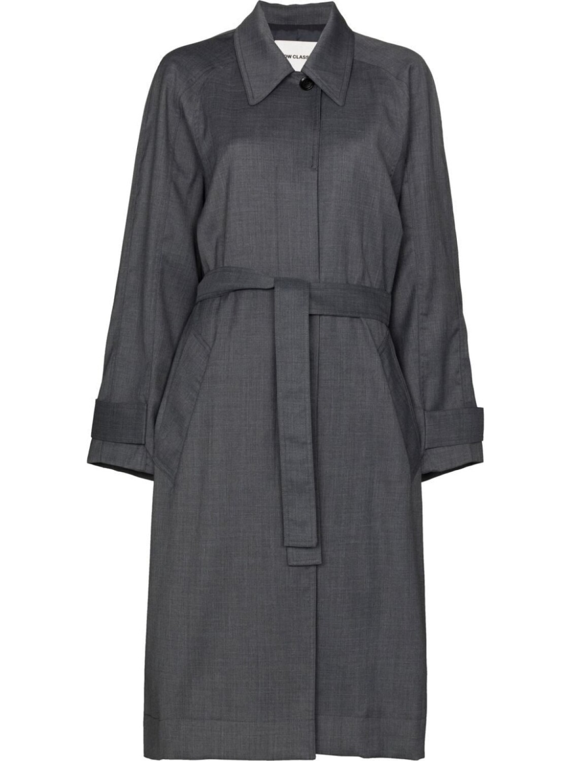 Однобортный тренч с поясом Low Classic, серый
Однобортный тренч с поясом Low Classic, серый