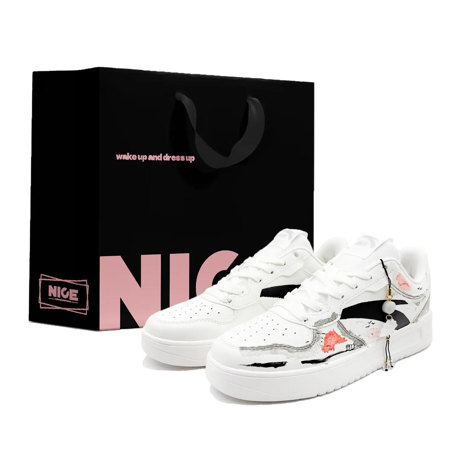 ANTA Кроссовки для скейтбординга с противоскользящей амортизацией, низкие, мужские, белые, черные, красные 
ANTA Кроссовки для скейтбординга с противоскользящей амортизацией, низкие, мужские, белые, черные, красные