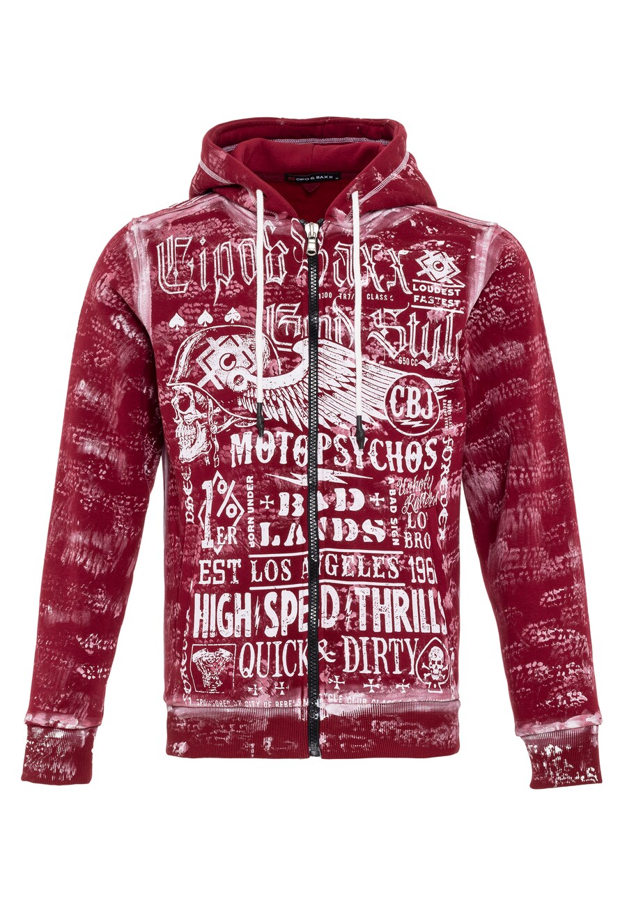 Толстовка с капюшоном на молнии CIPO & BAXX, темно-красный
Толстовка с капюшоном на молнии CIPO & BAXX, темно-красный