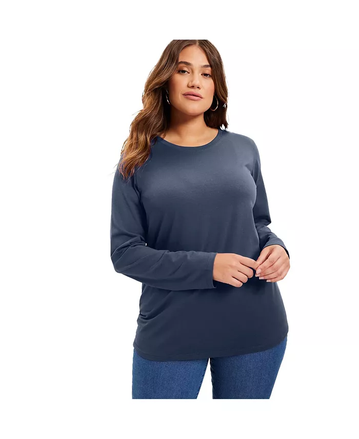 Женская футболка June + Vie One + Only с длинными рукавами и круглым вырезом, синий
Женская футболка June + Vie One + Only с длинными рукавами и круглым вырезом, синий