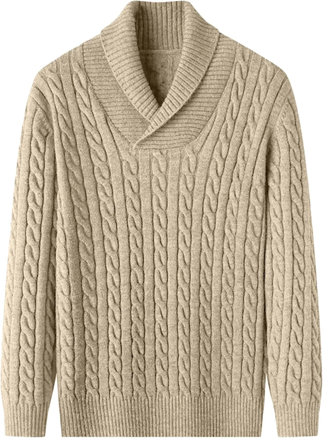 JEShifangjiusu мужской пуловер с воротником-шалью и кабельной вязкой
JEShifangjiusu мужской пуловер с воротником-шалью и кабельной вязкой