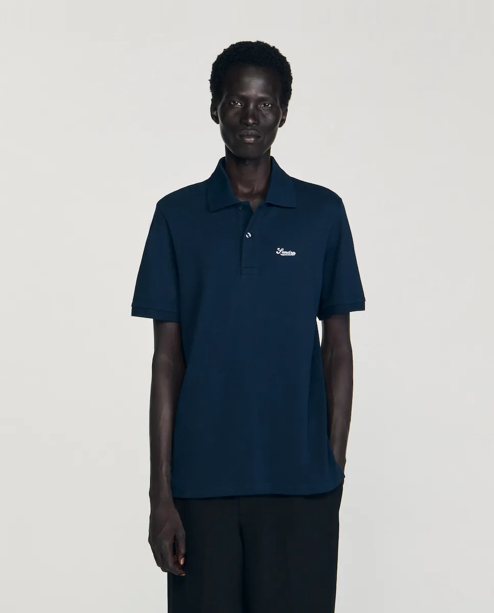 Мужская поло из пике 100% хлопок с коротким рукавом Sandro, синий
Мужская поло из пике 100% хлопок с коротким рукавом Sandro, синий