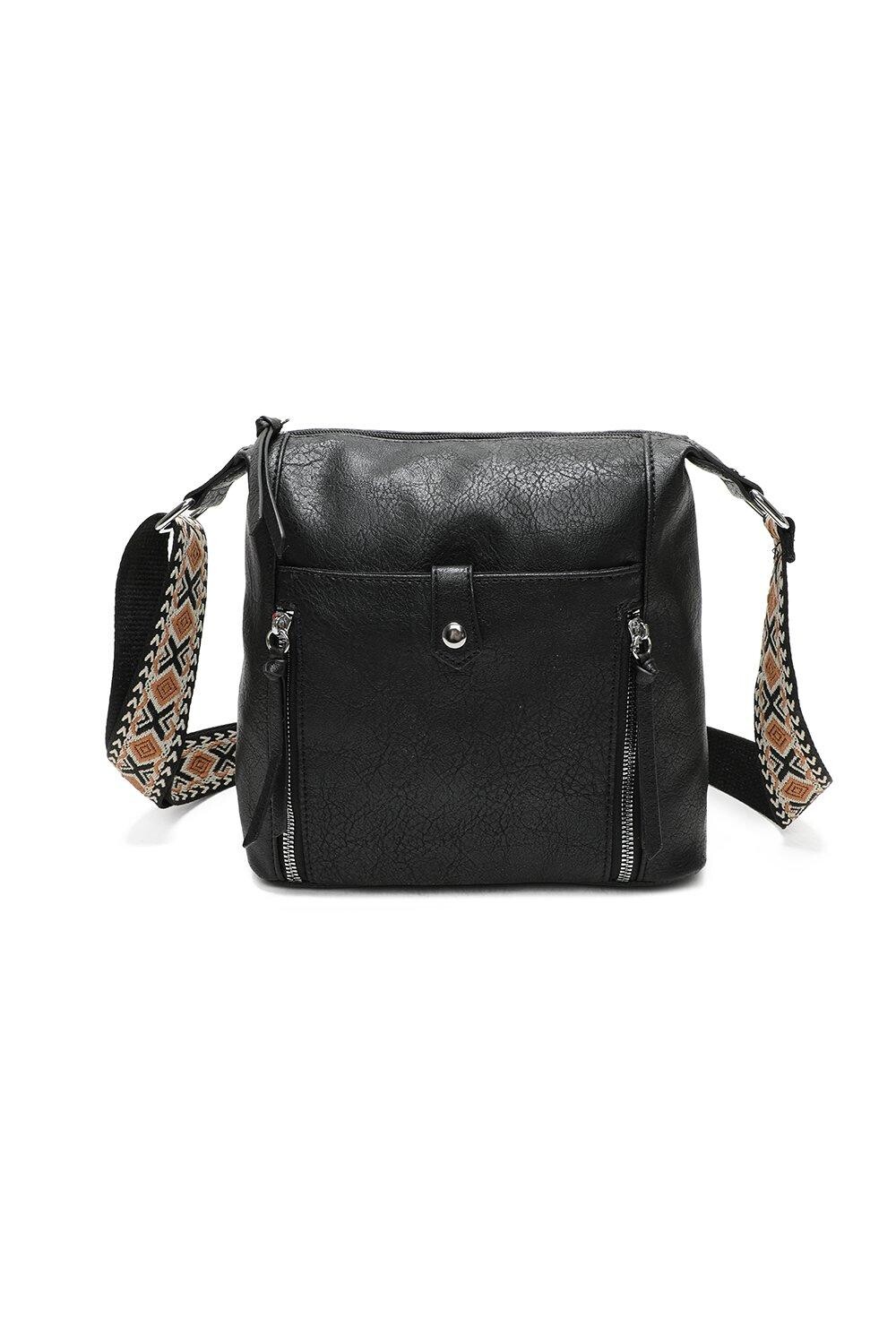 Сумка через плечо Madura из искусственной кожи с четырьмя молниями и холщовым ремешком Fontanella Fashion, черный
Сумка через плечо Madura из искусственной кожи с четырьмя молниями и холщовым ремешком Fontanella Fashion, черный