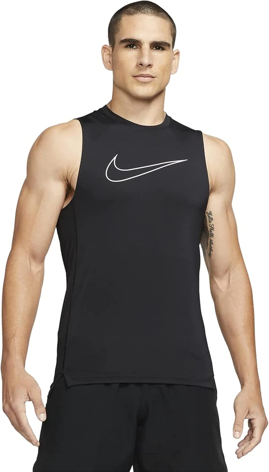 Мужской облегающий топ без рукавов Nike Pro Dri-FIT, Black/White
Мужской облегающий топ без рукавов Nike Pro Dri-FIT, Black/White