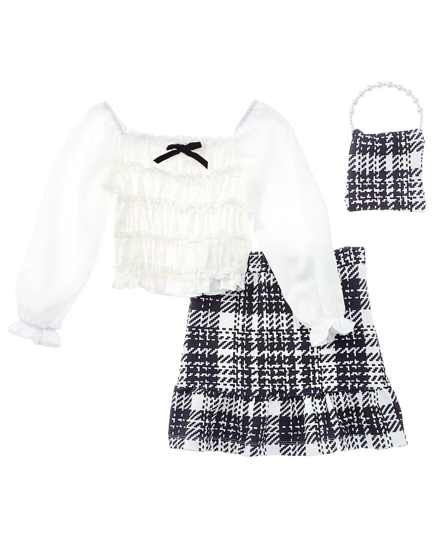 Badgley Mischka Креповая блузка, клетчатая юбка и сумочка в комплекте, черный
Badgley Mischka Креповая блузка, клетчатая юбка и сумочка в комплекте, черный