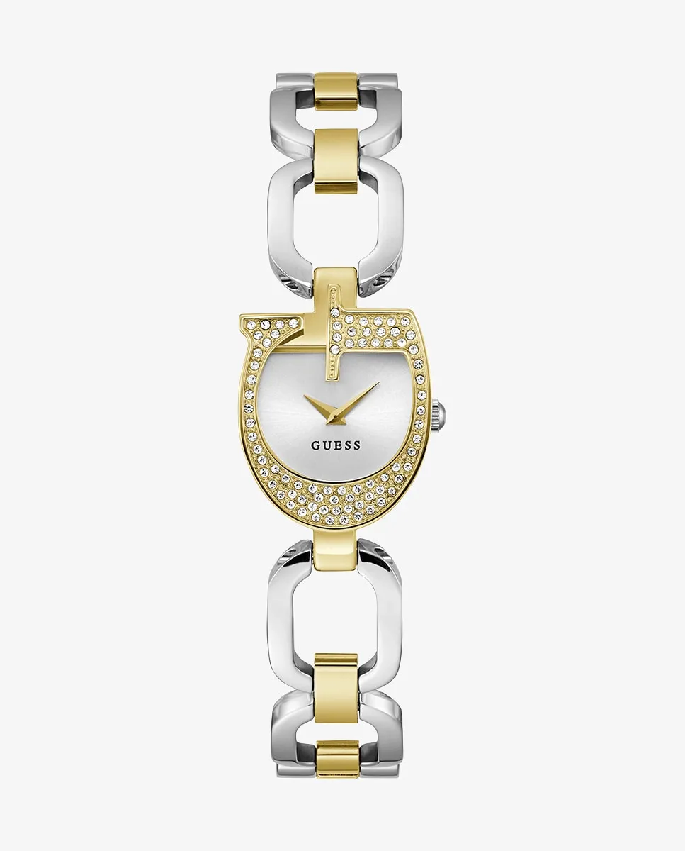 Женские часы Gia GW0683L6 из стали с двухцветным ремешком Guess, серебряный 
Женские часы Gia GW0683L6 из стали с двухцветным ремешком Guess, серебряный