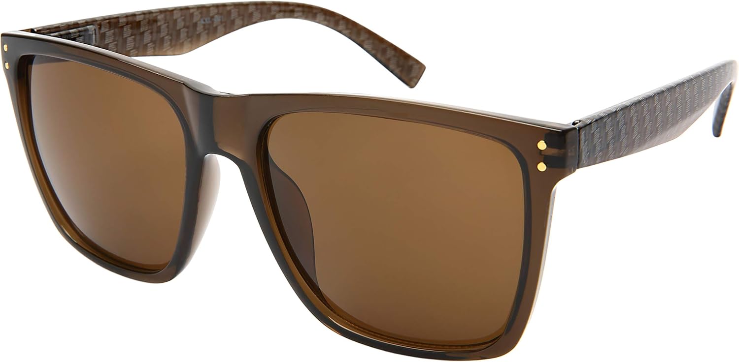 Очки EDGEIWEAR Super XXLarge Size Retro Rectangular Frame TAC Polarized Lenses with Spring Hinge For Men & Women, Clear Brown & Brush Carbon Fiber Frame / Brown Lens 154
Очки EDGEIWEAR Super XXLarge Size Retro Rectangular Frame TAC Polarized Lenses with Spring Hinge For Men & Women, Clear Brown & Brush Carbon Fiber Frame / Brown Lens 154