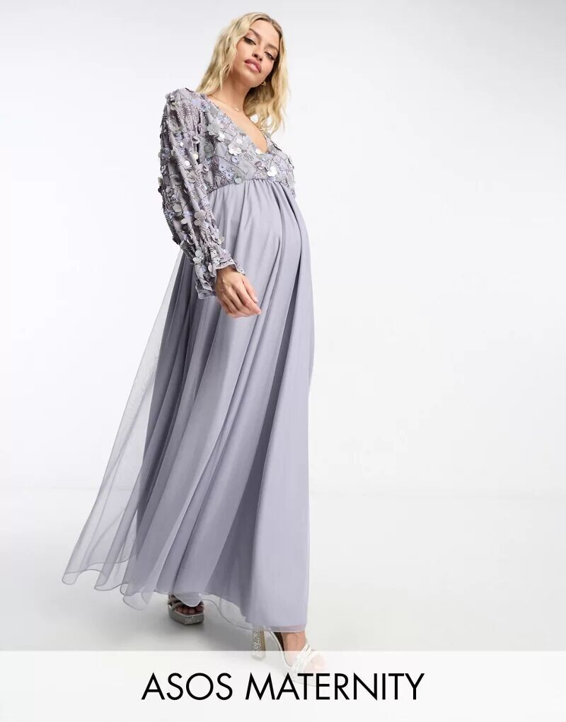 Сиреневое платье миди с тюлевой юбкой и цветочным декором ASOS DESIGN Maternity
Сиреневое платье миди с тюлевой юбкой и цветочным декором ASOS DESIGN Maternity