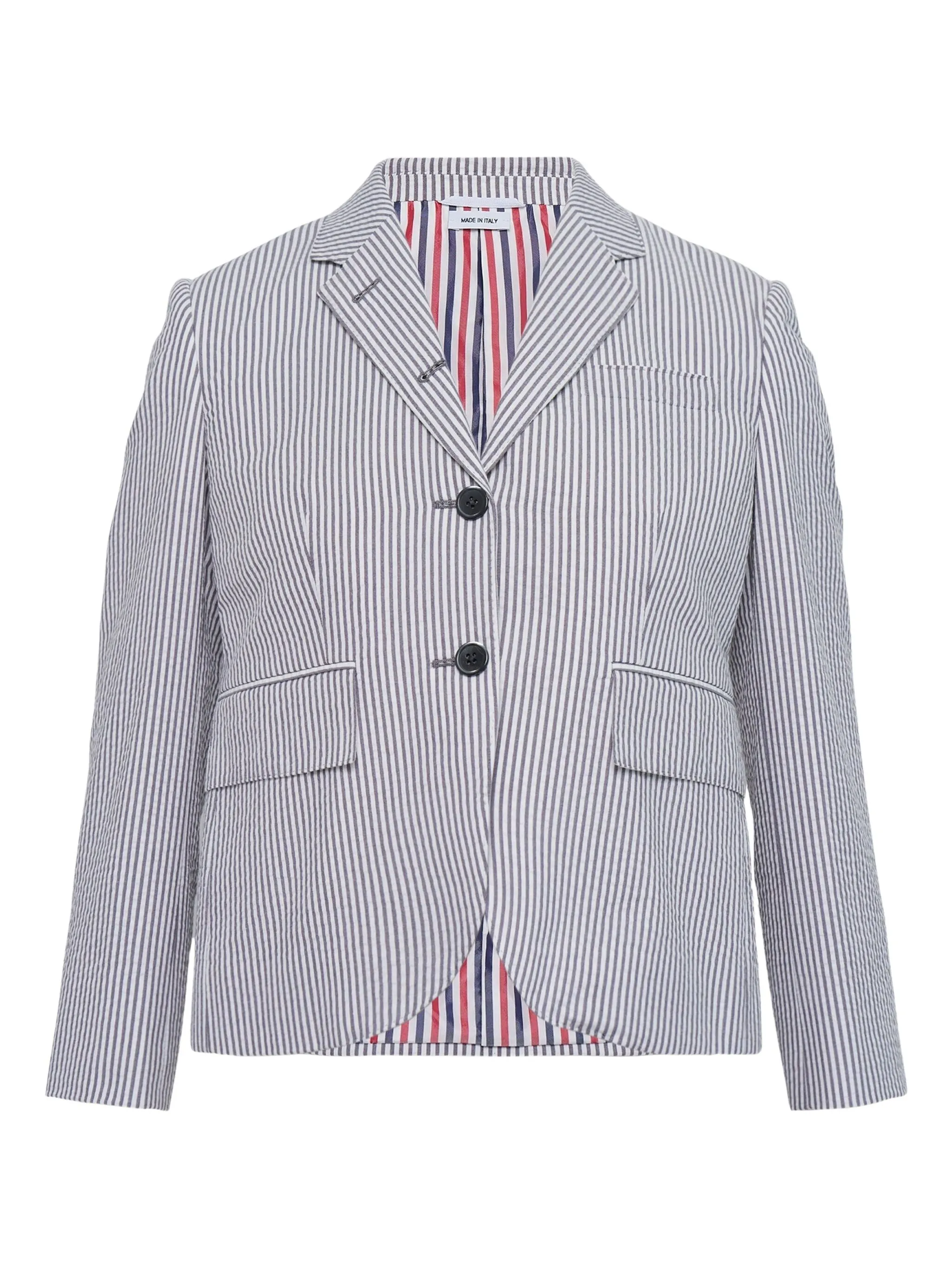Пиджак High Armhole Sport в полоску Thom Browne, белый
Пиджак High Armhole Sport в полоску Thom Browne, белый
