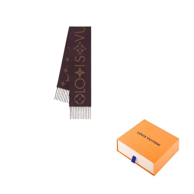 LOUIS VUITTON Кашемировый вязаный шарф унисекс коричневый, Brown 
LOUIS VUITTON Кашемировый вязаный шарф унисекс коричневый, Brown