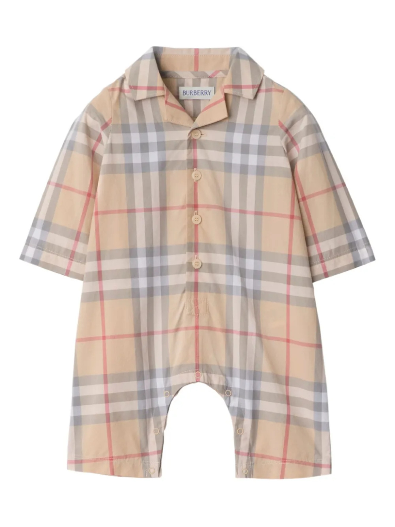 Комбинезон из хлопка в клетку Burberry Kids, нейтральный
Комбинезон из хлопка в клетку Burberry Kids, нейтральный