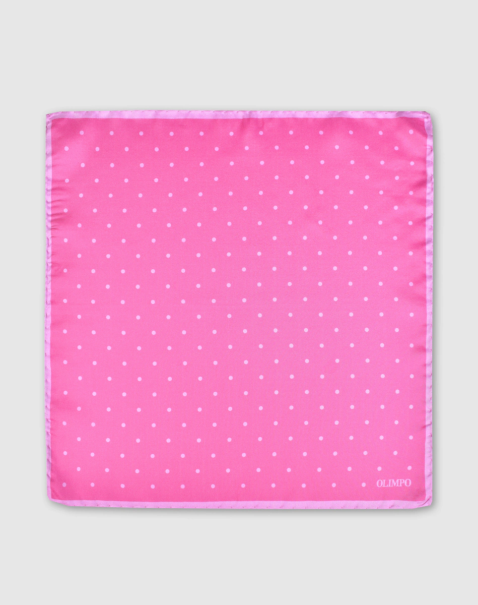 Розовый шелковый шарф с узором в горошек Olimpo
Розовый шелковый шарф с узором в горошек Olimpo