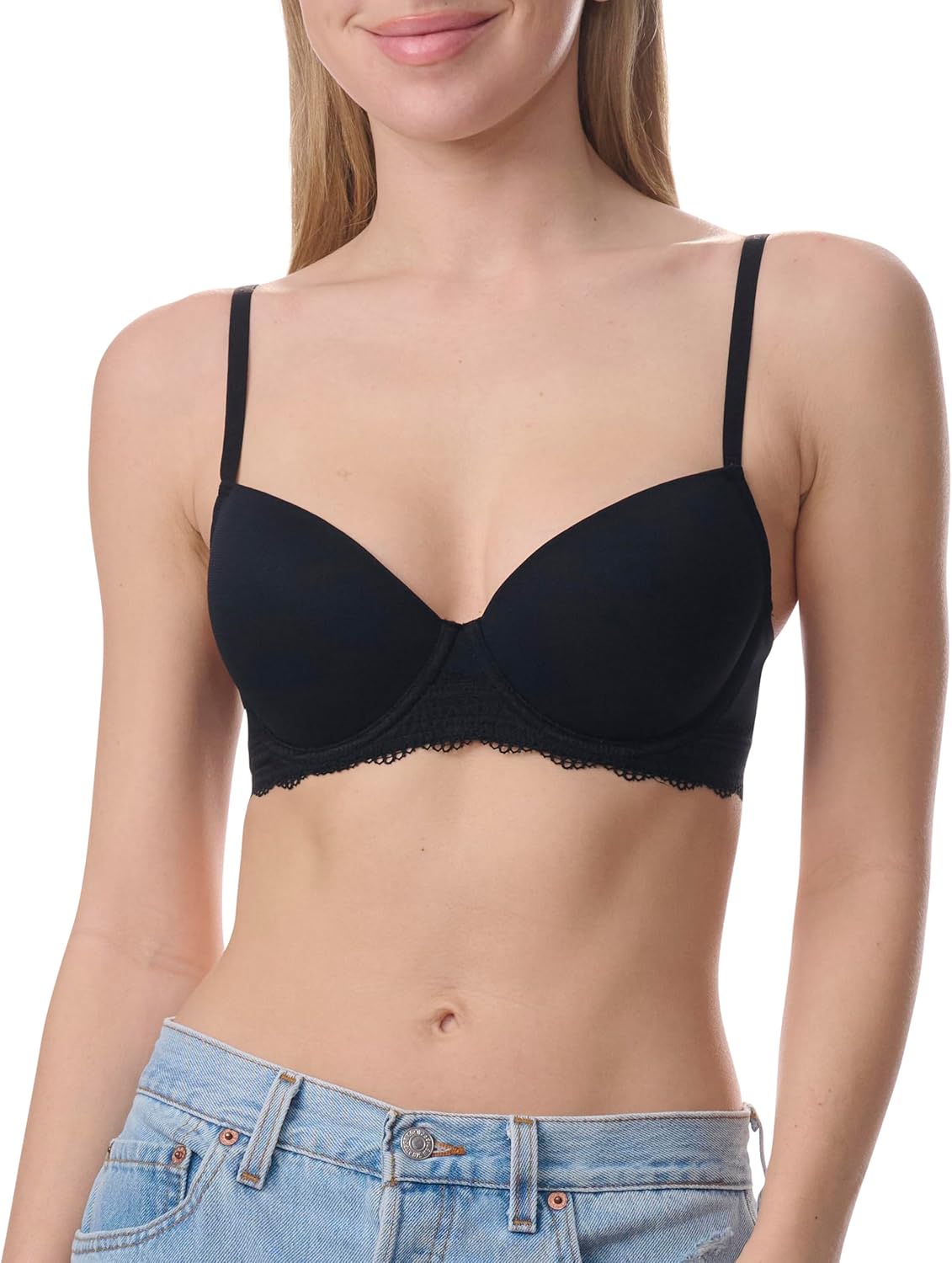 Женский бюстгальтер-балконет Tommy Hilfiger с легкой подкладкой и сетчатым каркасом на косточках, Black
Женский бюстгальтер-балконет Tommy Hilfiger с легкой подкладкой и сетчатым каркасом на косточках, Black