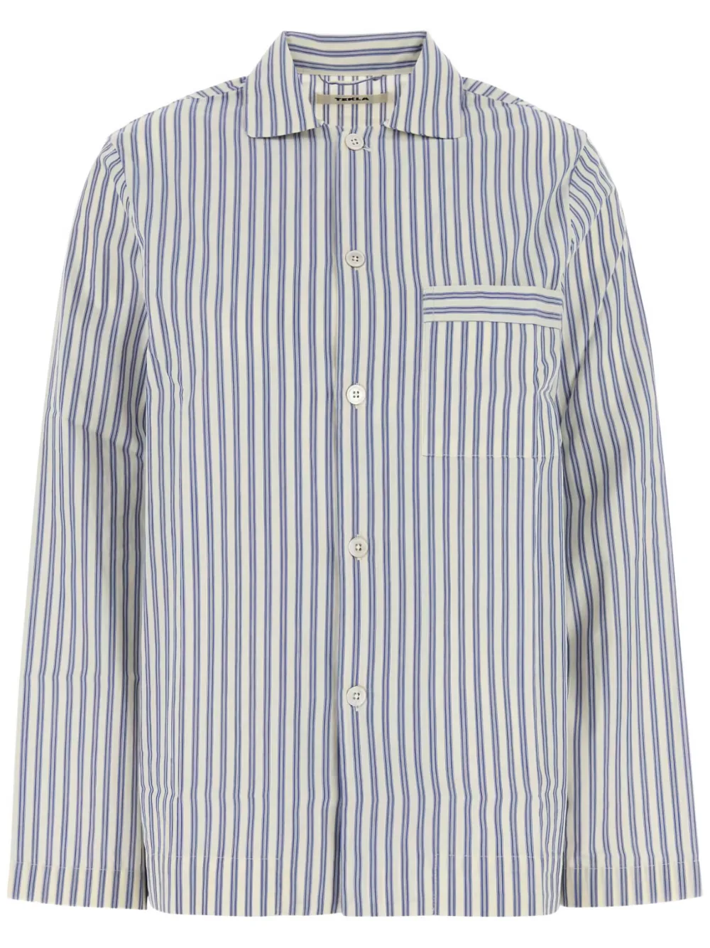 Поплиновый пижамный топ в полоску TEKLA, синий
Поплиновый пижамный топ в полоску TEKLA, синий