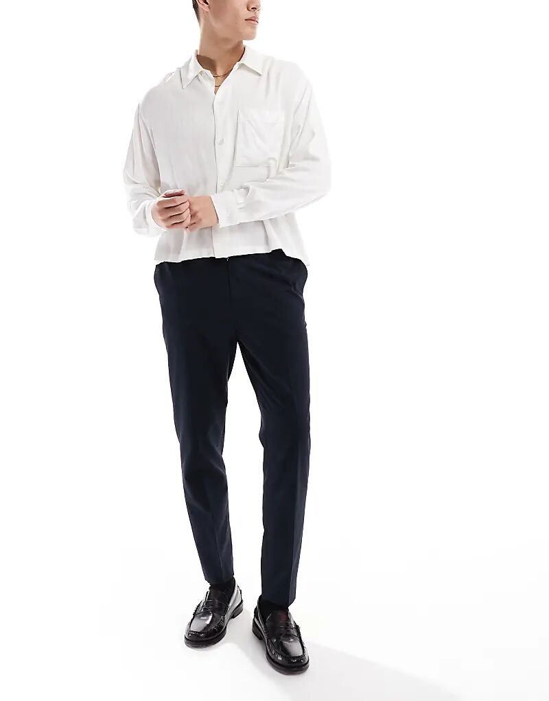 Элегантные зауженные брюки темно-синего цвета ASOS DESIGN
Элегантные зауженные брюки темно-синего цвета ASOS DESIGN