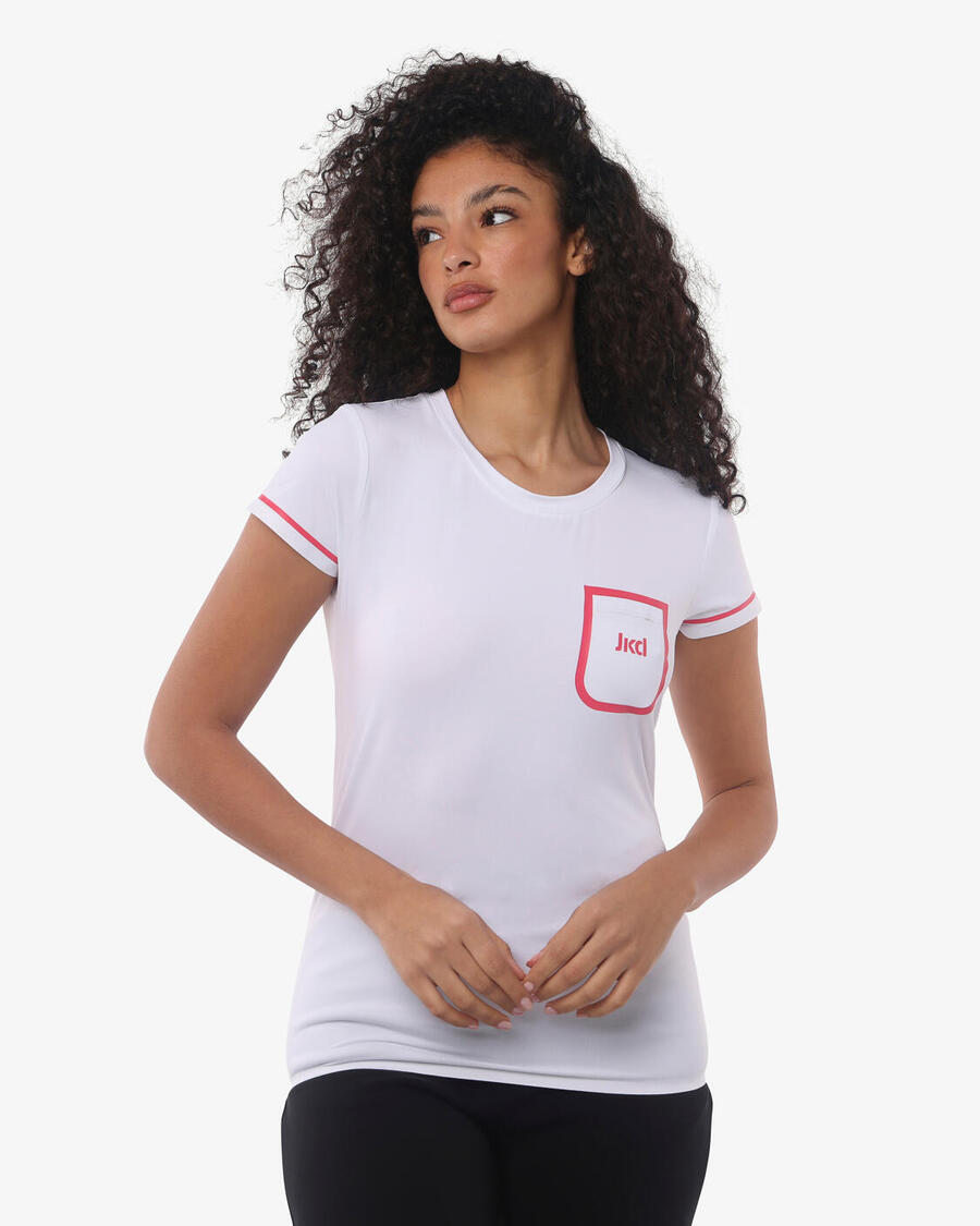 JAKED белая синтетическая фитнес-футболка для женщин
JAKED белая синтетическая фитнес-футболка для женщин